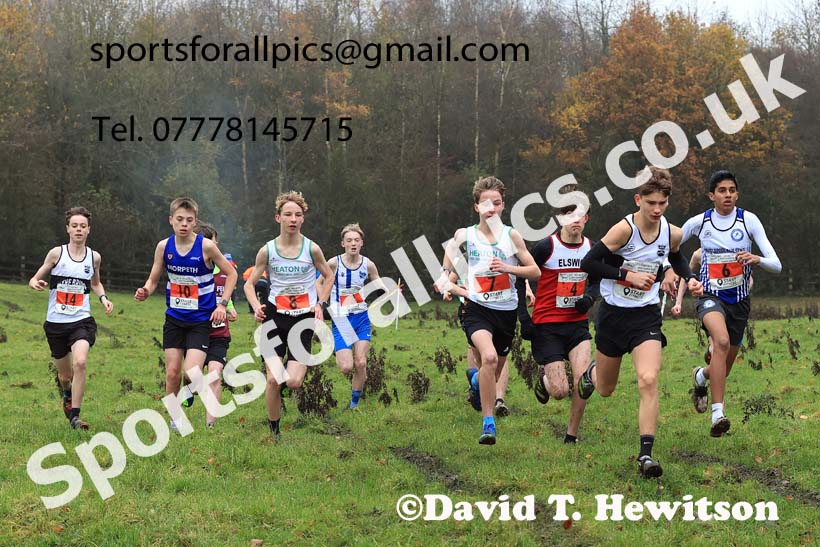 Boys under-15s 2023 NECAA Cross Country Relays, Thornley Hall Farm, Peterlee, County Durham. Photo: David T. Hewitson/Sports for All Pics